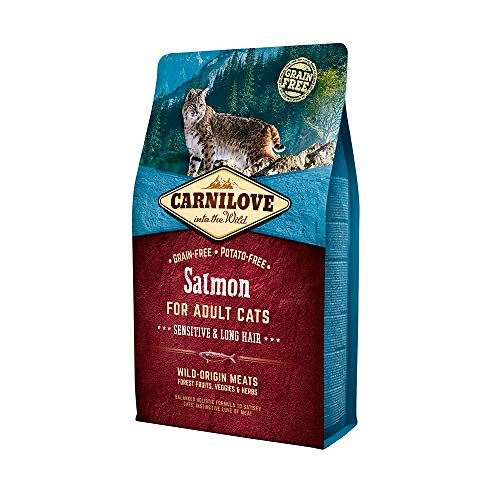 Carnilove Carnilove Salmon Sensitive & Long Hair Comida Deshidratada Para Gato 6 Kg - Paquete de 6 x 1000 gr - Total: 6000 gr