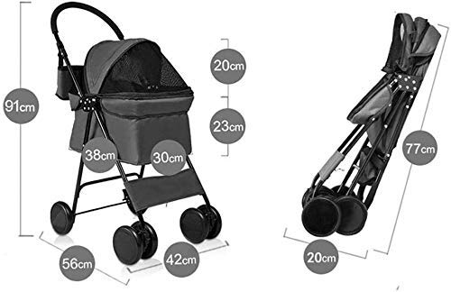 Carrito para Mascotas, Cochecito de Viaje para Mascotas, Cochecito para Perros, Gatos, Animales, Cochecito para Perros, para Viajes, Viajes, Veterinario, Cochecito para Perros discapacitados, 2 Rueda