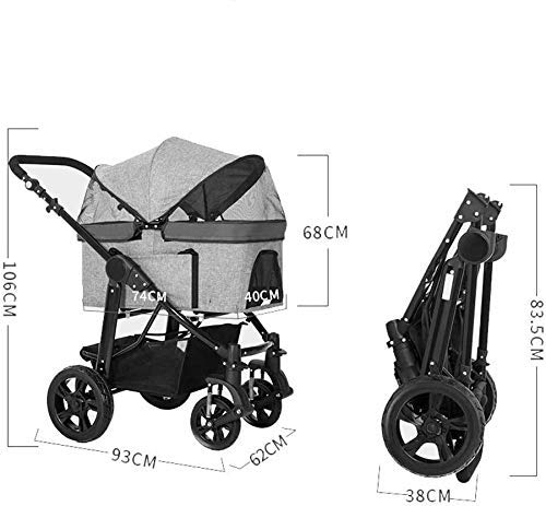 Carrito para Mascotas, Cochecito para Perros, Cochecito de Viaje para Veterinario, para discapacitados, para Mascotas, Gatos, Animales, Cochecito para Perros, Cochecito para Viajar, 2 Ruedas giratori