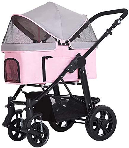 Carrito para Mascotas, Cochecito para Perros, Cochecito de Viaje para Veterinario, para discapacitados, para Mascotas, Gatos, Animales, Cochecito para Perros, Cochecito para Viajar, 2 Ruedas giratori