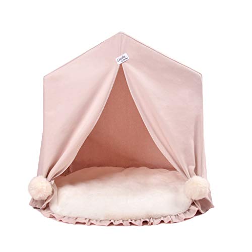 casa de Mascotas Carpa extraíble Lavable Perro de Mascota Camas Princesa Soft House Perro de la jerarquía del Gato Sofá Cama for Perros de Perrito Perrito Casa Mat perreras (Color : Pink)