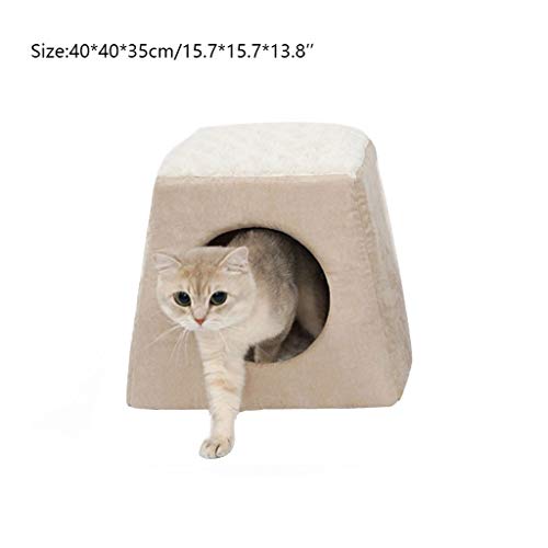 casa de mascotas Perro Gato jerarquía del animal doméstico de doble uso caliente suave dormir cama del animal doméstico for el gato antideslizante del perro del gato del gato Casa transpirable cama fo