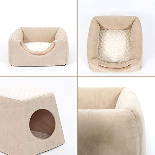 casa de mascotas Perro Gato jerarquía del animal doméstico de doble uso caliente suave dormir cama del animal doméstico for el gato antideslizante del perro del gato del gato Casa transpirable cama fo