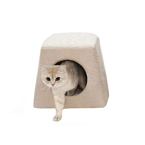 casa de mascotas Perro Gato jerarquía del animal doméstico de doble uso caliente suave dormir cama del animal doméstico for el gato antideslizante del perro del gato del gato Casa transpirable cama fo