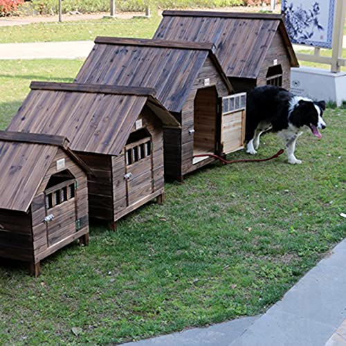 Caseta Perros Exterior, Casa para Perros Exterior, Caseta de Jardín para Perro Grande/ Mediana/Pequeña, Impermeable Casa Perro Caseta Perros Interior Madera, Casa Gato Exterior Madera(Size:99*92*95cm)