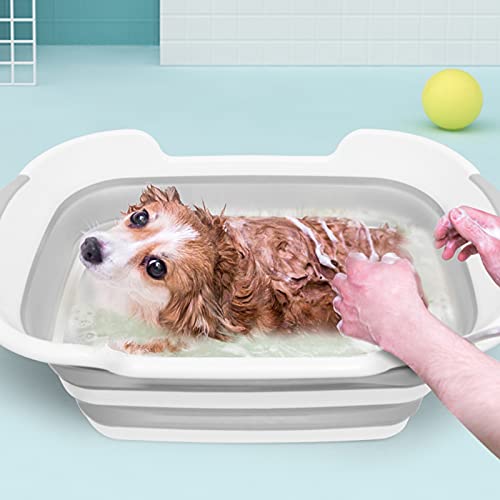 catch-L Bañera para Perros Bañera Plegable para Gatos Y Mascotas Bañera Especial Bañera Anti-Running Piscina De Baño para El Hogar(Size:60X40cm,Color:Gris)