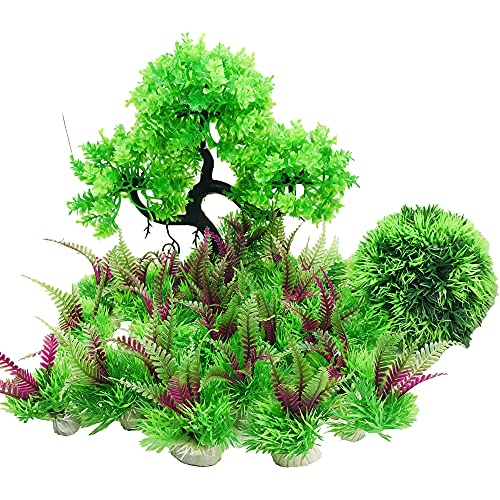 Cayway Plantas de Acuario Decoraciones, 27 Pz Plantas Artificiales Acuario Plantas de Plantas Artificiales Aquarium Decoration Plantes para Decoración de Acuarios y Peceras