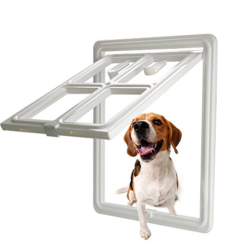 CEESC - 3.ª versión actualizada - Puerta de Perro para Puerta mosquitera corredera, Puerta con Cierre automático para Perros, Cachorros, Gatos; 3 Colores, 5 Opciones