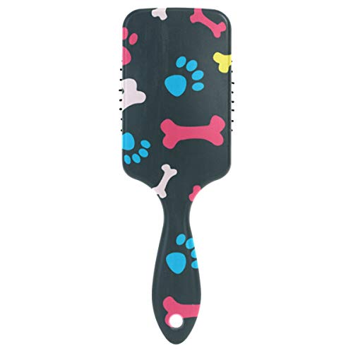 Cepillo de pelo FANTAZIO para mascotas, estampado de huellas de perro y huesos, ideal para alisar, alisar, desenredar la parte superior, sin estática