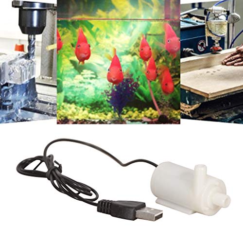 certylu Bomba de Agua Tanques de Peces Acuario USB DC 5V 2-3L/min Cargador Mini Motor Bomba de Agua Accesorio Presión de Agua: 3L/min