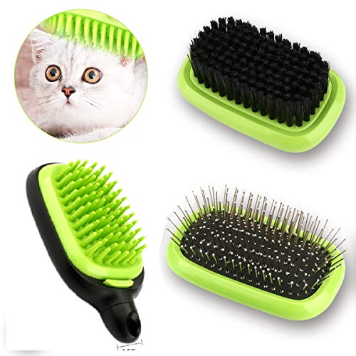 CestMall Cepillo Perros y Gatos Mascotas Quitary Remover el Pelo con Púas Flexible de Acero Inoxidable para Desenredar y Peinar a Mascotas Peine Limpieza Herramientas de Belleza