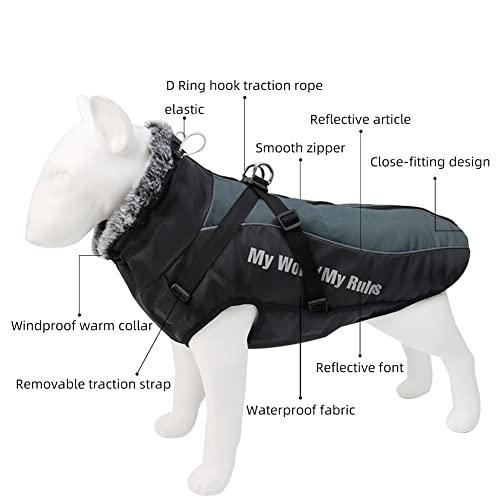 Chaleco de invierno para perros, chaqueta reflectante para perros, abrigo para otoño e invierno, abrigo para mascotas, abrigo muy cálido para invierno y frío, agua y cortavientos