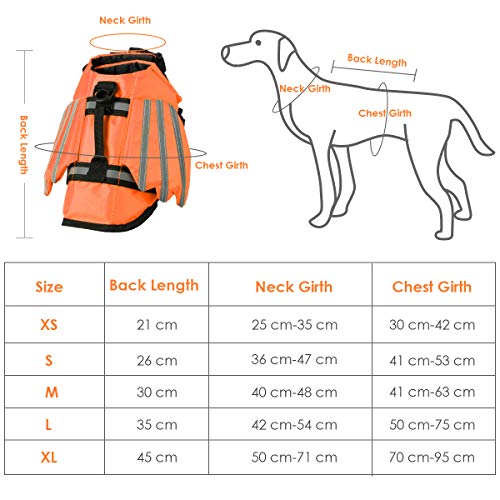 Chaleco Salvavidas para Perros Chaleco Salvavidas con Rayas Reflectantes para Nadar en La Playa