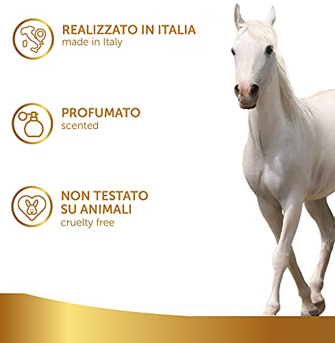 Champú Blanqueador Natural, 500ml - Restaura el color natural de melenas, colas y melenas - Respeta el PH fisiológico de la piel - para caballos claros, blancos o grises, Linea 101