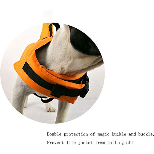 Chaqueta Ajustable Perro Salvavidas, Chaleco Salvavidas Mascota, Traje De Baño, Tiburón Diseño De La Aleta Más Adecuada Para Los Animales Domésticos, Apto Para Perros Pequeños, Medianos Y,Naranja,L