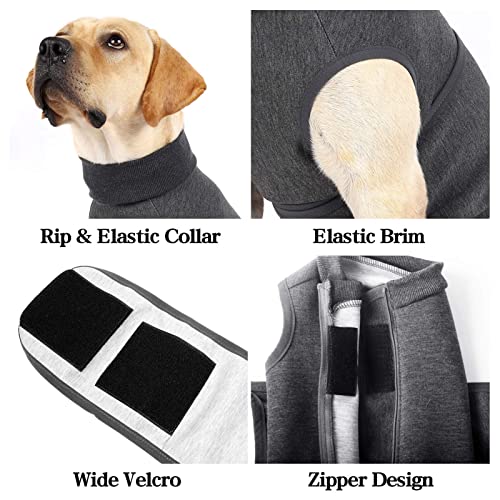 Chaqueta de ansiedad para perros, chaleco de alivio de ansiedad, chaqueta médica calmante transpirable Thunder Jacket adecuada para perros medianos a grandes, gris, XS