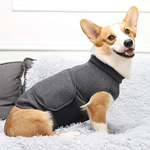 Chaqueta de ansiedad para perros, chaleco de alivio de ansiedad, chaqueta médica calmante transpirable Thunder Jacket adecuada para perros medianos a grandes, gris, XS