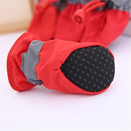 CHENGTAO 4 Unids/Set Empresa Impermeable Pet Mascotas Zapatos De Perro Antideslizante Lluvia Botas De Nieve Calzado Grueso Cálido Pequeño Gatos Cachorros Perros Perros Calcetines Botines Duradero