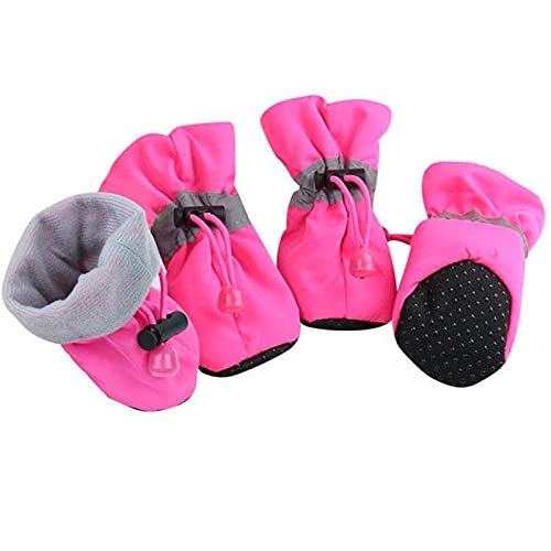 CHENGTAO 4 Unids/Set Empresa Impermeable Pet Mascotas Zapatos De Perro Antideslizante Lluvia Botas De Nieve Calzado Grueso Cálido Pequeño Gatos Cachorros Perros Perros Calcetines Botines Duradero