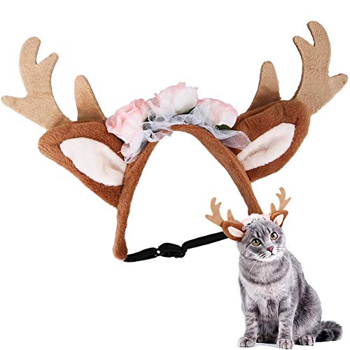 CHEPL Diadema de Navidad para Mascotas Diademas para Perros y Gatos Diadema Ajustable para Perro para Halloween Navidad Cosplay Fiesta Pelo Accesorios