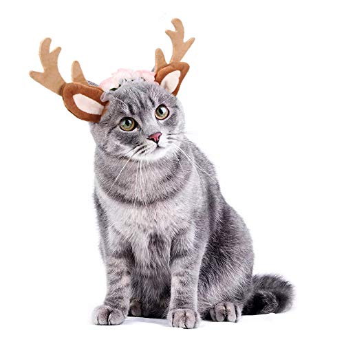 CHEPL Diadema de Navidad para Mascotas Diademas para Perros y Gatos Diadema Ajustable para Perro para Halloween Navidad Cosplay Fiesta Pelo Accesorios