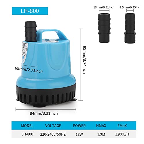 Cheyin Bomba Sumergible portátil - Bomba de Agua Sucia - Bomba de Tanque de Peces para Limpieza de Agua Sucia y Control de Temperatura, Accesorios para Boquilla de Acuario Marin