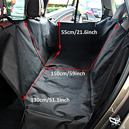 CHOUE Peugeot 3008 Funda Perros Negro Asiento Perro para Asiento Trasero con Bolsillos de Almacenamiento, Hamaca Lavable para Perros