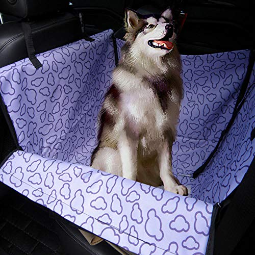 CHOUE Protector Asiento Perro Patrón de Nube Púrpura Mantas para Perros Grandes para Perros, Protector de Maletero Antideslizante