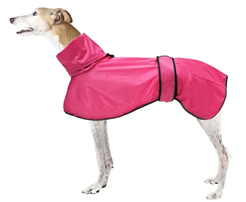 Chubasquero Ligero para Perros,con Correas Reflectantes y Agujero para el arnés, Pull-Over/Chaqueta Galgos, Lurcher y Whippet,para Perros Medianos y Grandes-Rosa-XXXL