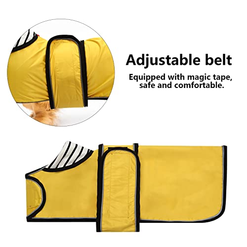 Chubasquero para perro Morezi, cortaviento e impermeable, con tiras reflectantes y cinturón ajustable, apto para perros salchicha-amarillo-L