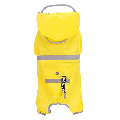 Chubasquero para Perros, Ajustable Impermeable Mascota Perro Chaqueta con Capucha, Ultra-Light Transpirable Pequeños Medianos Grandes (L)