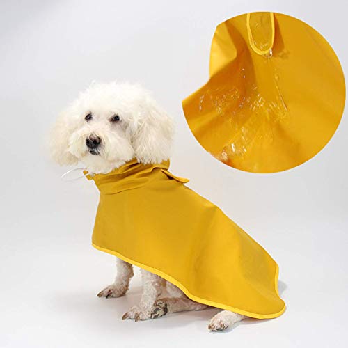 Chubasquero para perros ultraligero, transpirable e impermeable, con capucha y visera parasol para perros pequeños y medianos, talla 2XL