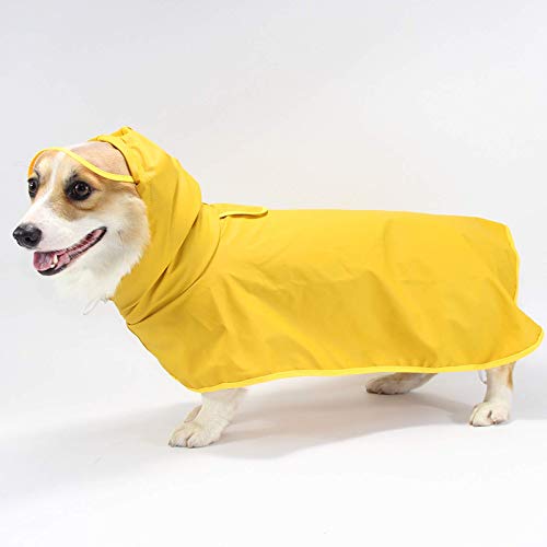 Chubasquero para perros ultraligero, transpirable e impermeable, con capucha y visera parasol para perros pequeños y medianos, talla 2XL