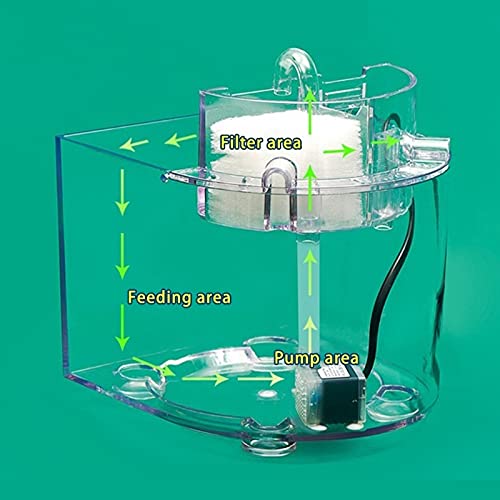 Chunshop Tanque de Peces de Acuario Mini Tablero de Escritorio de Tanques de Acuario for Peces pequeños Acuarios despejados Outlet de Cascada con Filtro de Bomba silencioso Algodón Kit de pecera