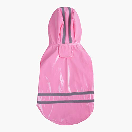 CIDCIJN Ropa para Mascotas,Piscina Cachorro Mascota Rosa Chubasquero Hoody Chaquetas Impermeables PU Impermeable para Perros Gatos Prendas De Vestir Ropa Ropa para Perros,M