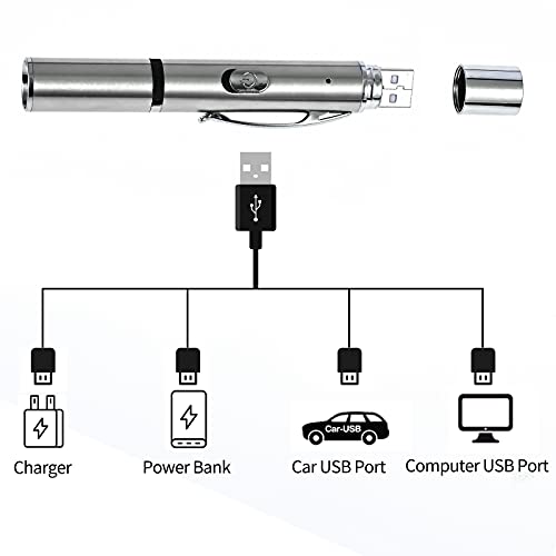 Cieex Interactivos Juguetes para Gatos, 5 en 1 LED Pointer Gatos Juguetes Patrón Ajustable con Ratón de Sisal, para Gato Perro Entrenamiento Interactuar - USB Recargable