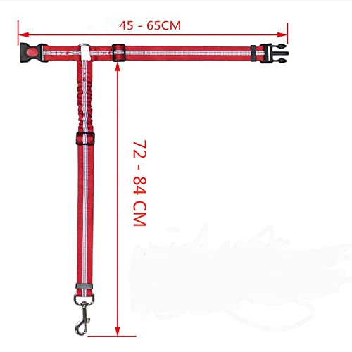 Cinturón Seguridad Perro, Cinturón de Asiento de Coche para Mascotas, Cinturón de Seguridad Ajustable para Perro con Amortiguador Elástico Reposacabezas Reflectantes, para Viajes al Aire Libre (Rojo)