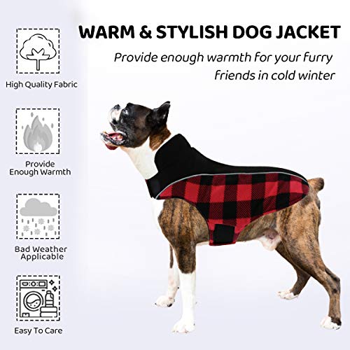 CITÉTOILE Abrigo de Perro Impermeable, Reversible para Perros pequeños, medianos y Grandes, Chaqueta de Perro Caliente con Agujero para arnés, Chaqueta Reflectante para Mascotas para Invierno