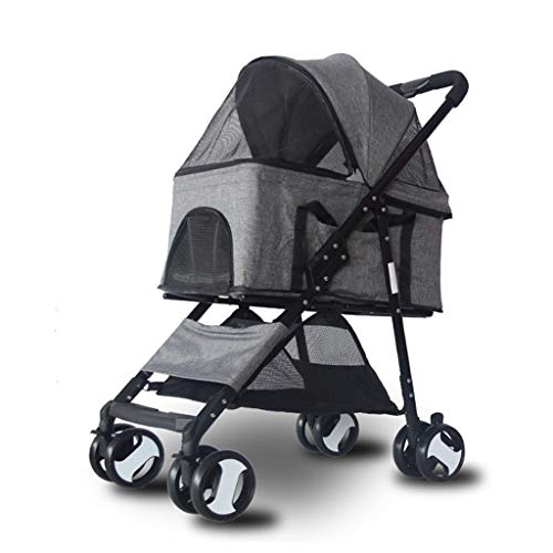 Cochecito Plegable Mascotas, Rotación De 360 ​​° Rueda Delantera Pet Pet Stroller For Perros Pequeños De Tamaño Mediano Gatos Silla De Paseo For Perros Discapacitados Reduce La Ansiedad