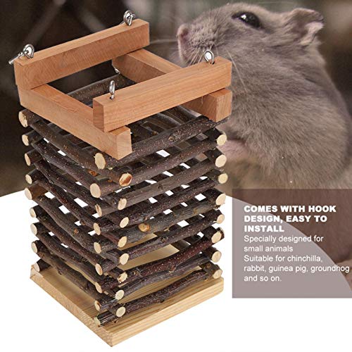 Cocosity Pesebre alimentador Suministros para Animales pequeños Pesebre de Paja para Mascotas, Estante de heno de Madera, Duradero para Conejo, Chinchilla, marmota, Conejillo de Indias