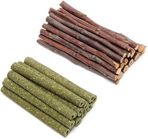 COITEK Manzana Chew Sticks, 100% Natural Apple Sticks Pet Chew Juguetes, Apto para Conejos, Chinchillas, cobayas, hámsteres, Masticar/Jugar