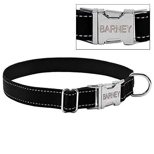 Collar Berry para perro de nailon con grabado personalizado para perros de tamaño mediano y grande 