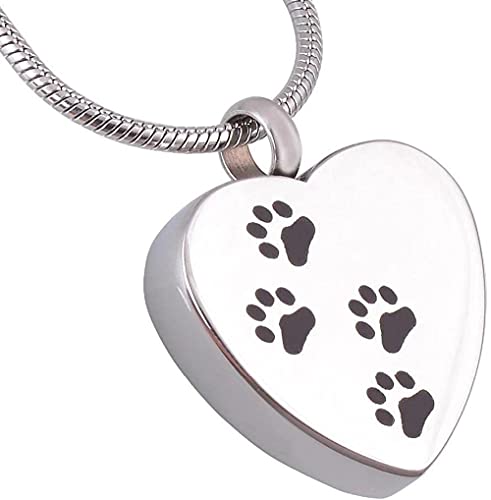 Collar con colgante de cremación para mascotas para perros con memoria o joyería de cremación de acero inoxidable para gatos