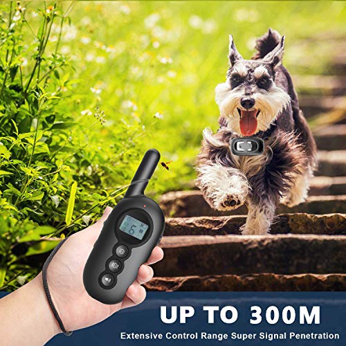 Collar de Adiestramiento para Perros con Control Remoto de 300m Collar Antiladridos para Perros Recargable con Vibración y Sonido