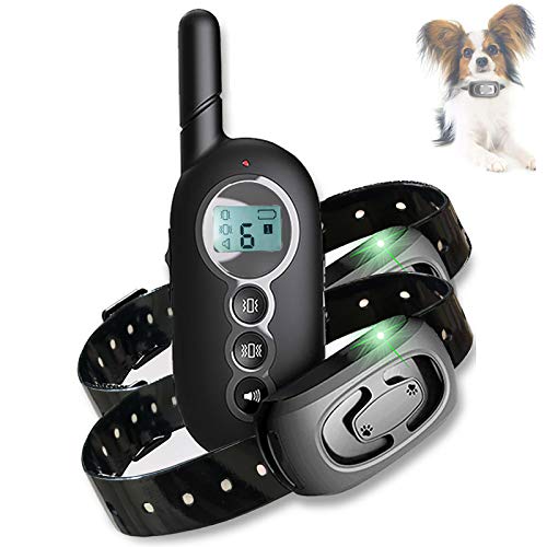 Collar de Adiestramiento para Perros con Control Remoto de 300m Collar Antiladridos para Perros Recargable con Vibración y Sonido