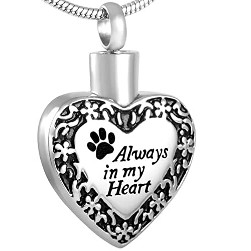 Collar De Cenizas De Mascota Collar Con Colgante De Urna De Cremación De Corazón En Blanco De Acero Inoxidable   Recuerdo De Urna Conmemorativa Para Ceniza