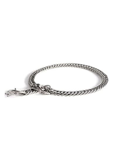 Collar de perro Doble anillo doble nip collar grande perro mascota acero inoxidable de acero inoxidable p cadena cadena perro collar de perro casa entrenamiento cuello doble anillos lujoso plata Sumin