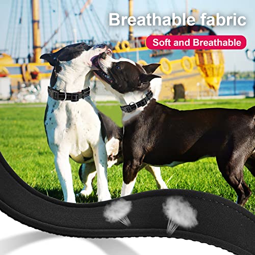 Collar de Perro Suave Acolchado Neopreno Ajustable Collares Reflectantes para Mascotas para Perros PequeñOs Medianos Grandes - Negro -M