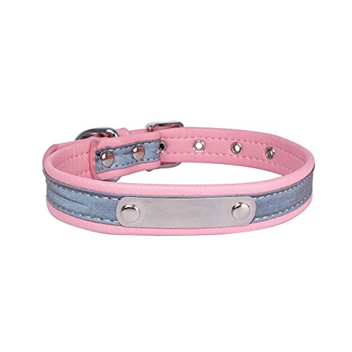 Collar para Mascotas Personalizado con Nombre, Collar Personalizado para Mascotas para Perros y Gatos con Nombre y número de teléfono, Collar antipérdida, Collar Reflectante por la Noche