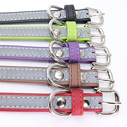 Collar Reflectante Ajustable Personalizados para Gatos Perros Cachorro Gatito con Etiqueta de Nombre Grabado Collar Perro Gato Grande Mediano Pequeño Morado